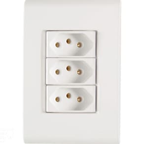 Conjunto 4x2 Com 3 Tomadas 2p+t 10 A 250 V Tramontina Liz Branco Tramontina