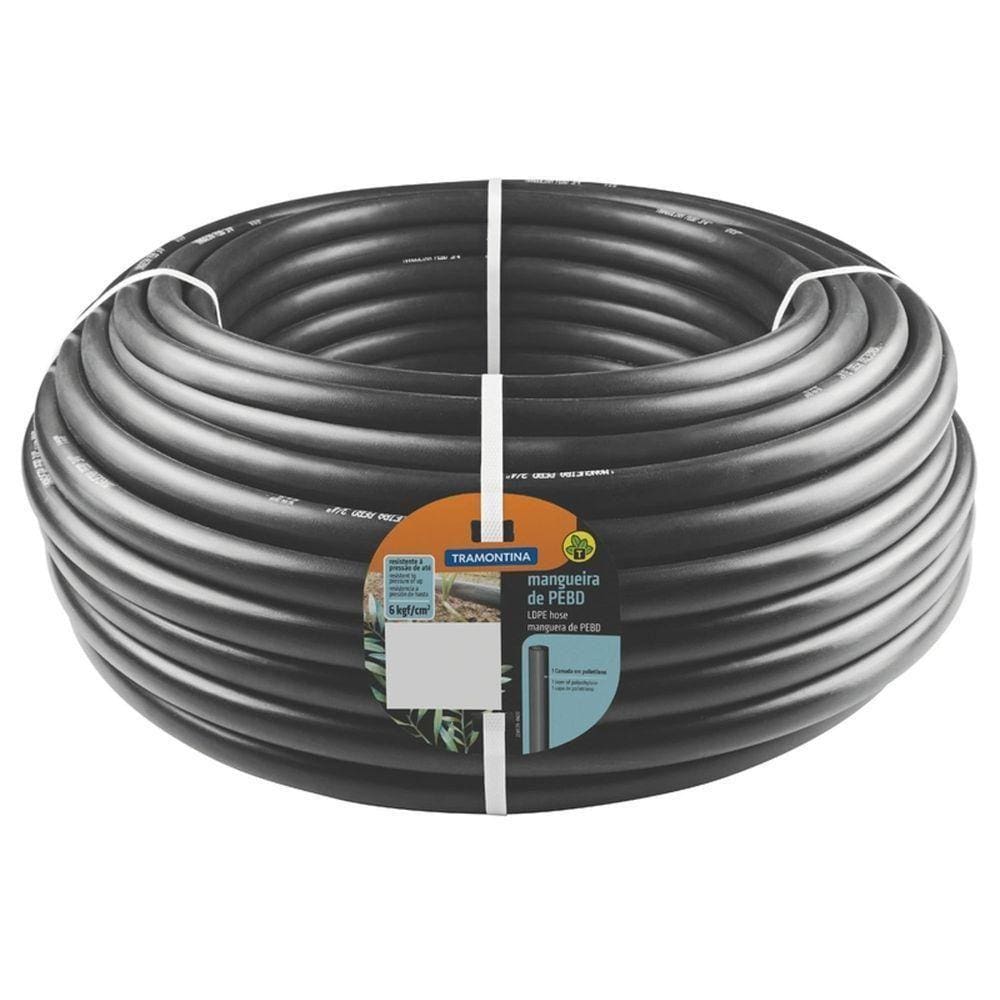 Mangueira Para Irrigação 3/4” Tramontina Preta Em Pebd 1 Camada 50 M - 2,0 Mm Tramontina
