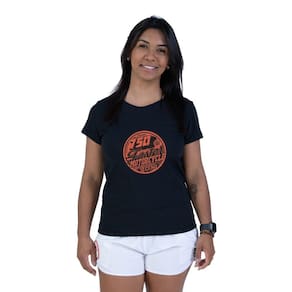 Camiseta Feminina Algodao Estampa Motoqueiro Gola Redonda Manga Curta Com Abridor De Garrafas