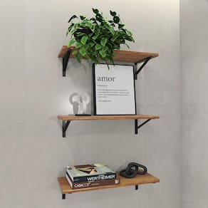 Prateleira Decorativa em Pinus 20x60cm Extrado San Castanho