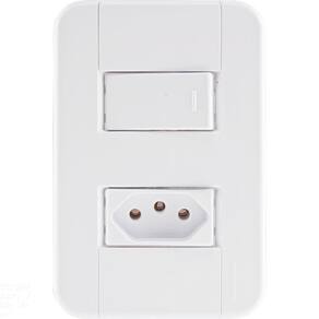 Conjunto 4x2 Com 1 Interruptor Simples 10 A 250 V E 1 Tomada 2p+t 20 A 250 V Tablet Branc