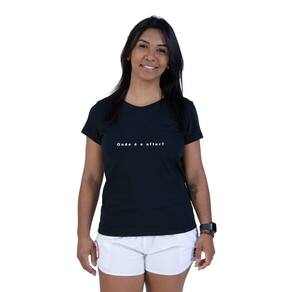 Camiseta Feminina Algodao Manga Curta Gola Redonda Frase Onde E O After Com Abridor De Garrafa