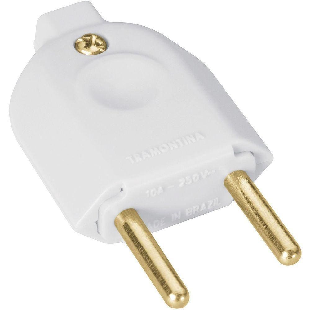 Plugue Macho 2p 10a 250v~ Cor Branco Tramontina