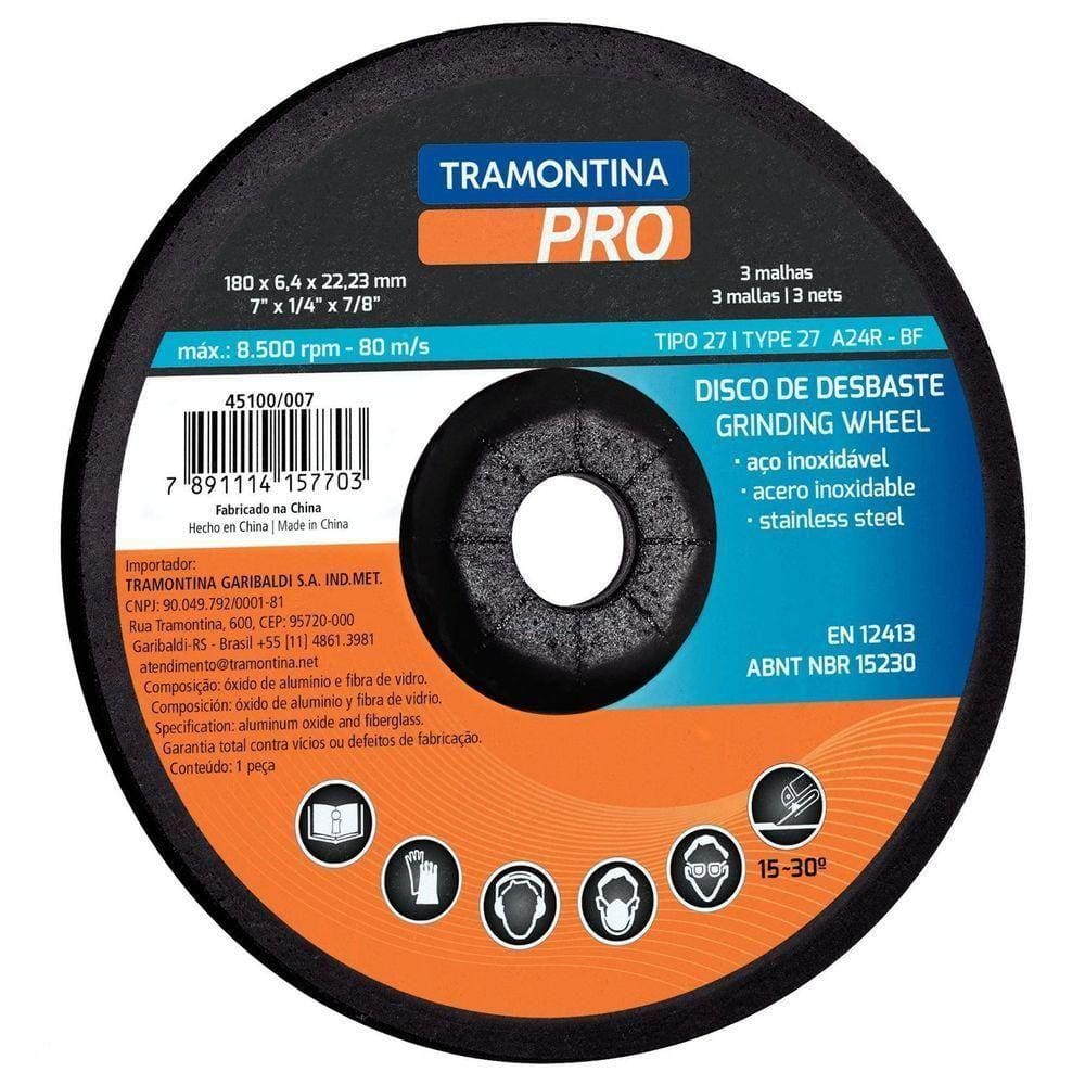 Disco De Desbaste Para Aço Inox 9” Tramontina Pro Tramontina