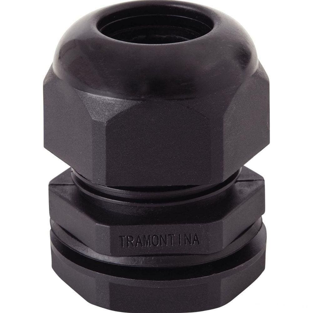 Conector Prensa-cabo 1/2 Polegada Tramontina Em Termoplástico Preto Com Bucha Tramontina