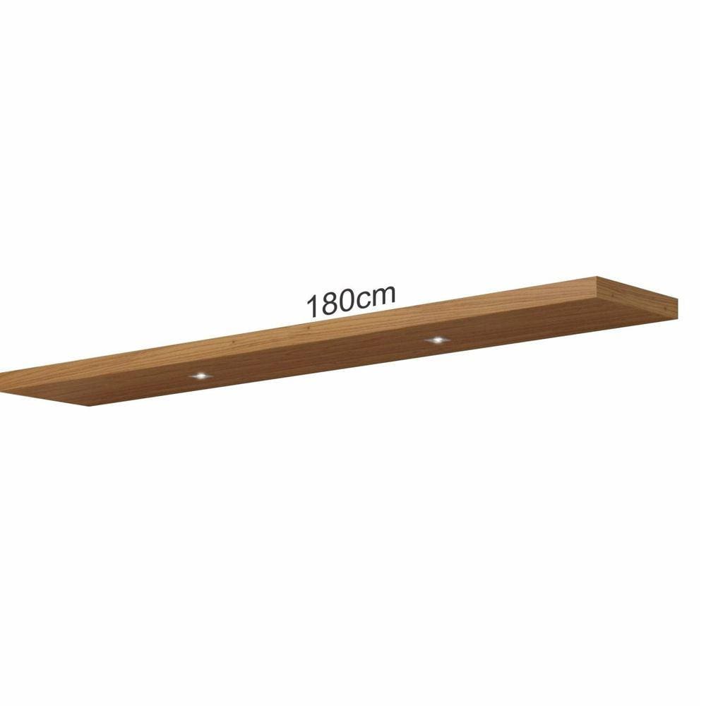 Prateleira com LED MDF 3,8X180cm Marrom Pradel Móveis Freijó/Madeirado