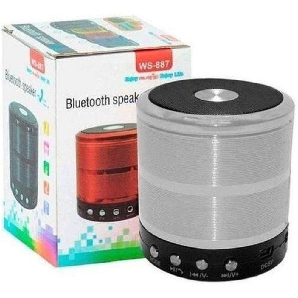Caixa De Som Portátil Speaker Ws-887 - Prata