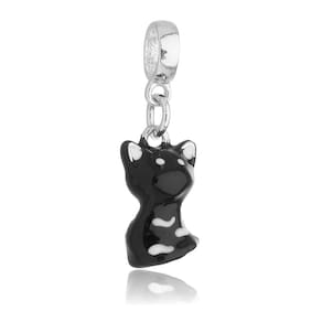 Pingente Berloque Gato Preto Para Pandora Banhado a Prata 925