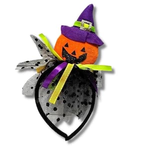 01 Tiara Arquinho Abóbora Acessório Fantasia Halloween