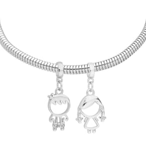 Pulseira Filhos Casal Para Pandora Banhado a Prata 925