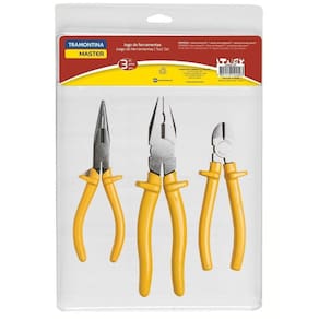 Kit De Ferramentas Com Alicate De Bico 6" Alicate Universal 8" E Alicate Corte Diagonal 6