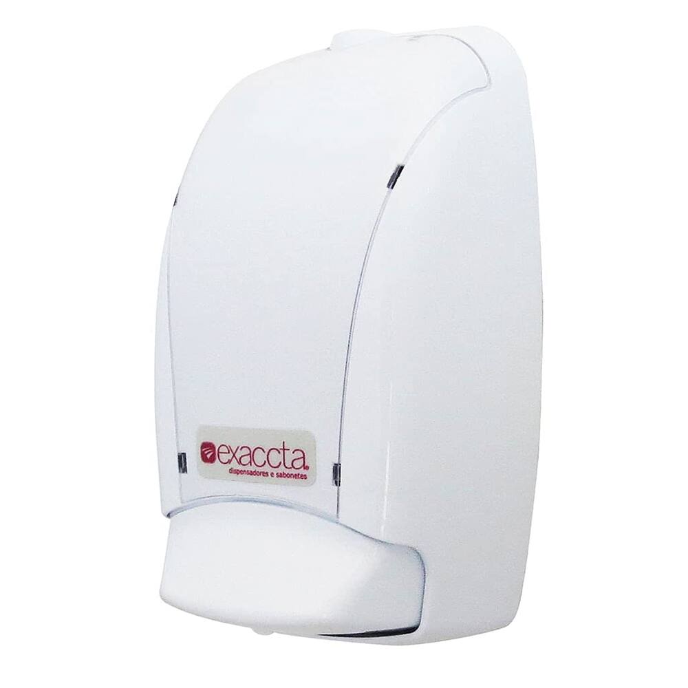 Saboneteira Reservatório Cremoso Branco/Cristal Trilha Exaccta E-DSRE229