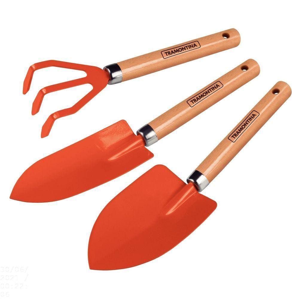 Conjunto Para Jardinagem Tramontina Peças Metálicas Com Cabo De Madeira 3 Peças Tramontina