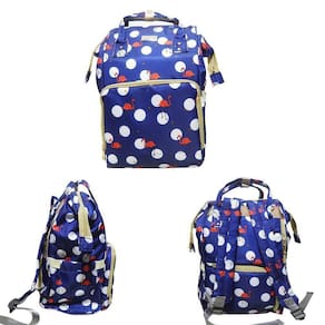 Mochila Maternidade Bolsa Bebe Azul Escuro Multifuncional Flamingo