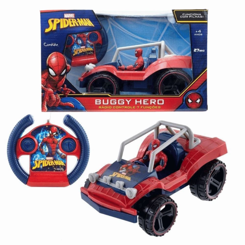 Carrinho Homem Aranha R/c Buggy Hero Marvel Candide