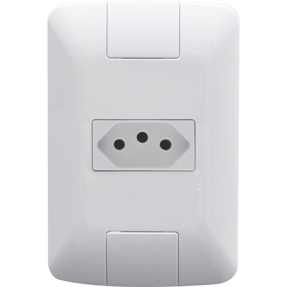 Conjunto 4x2 Com 1 Tomada 2p+t Tramontina Aria 10 A 250 V Branco Tramontina