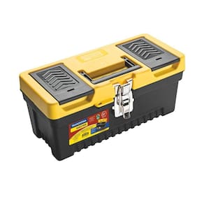 Caixa Plástica Para Ferramentas 13" Tramontina Com Bandeja Removível E Trava Metálica Tramontina