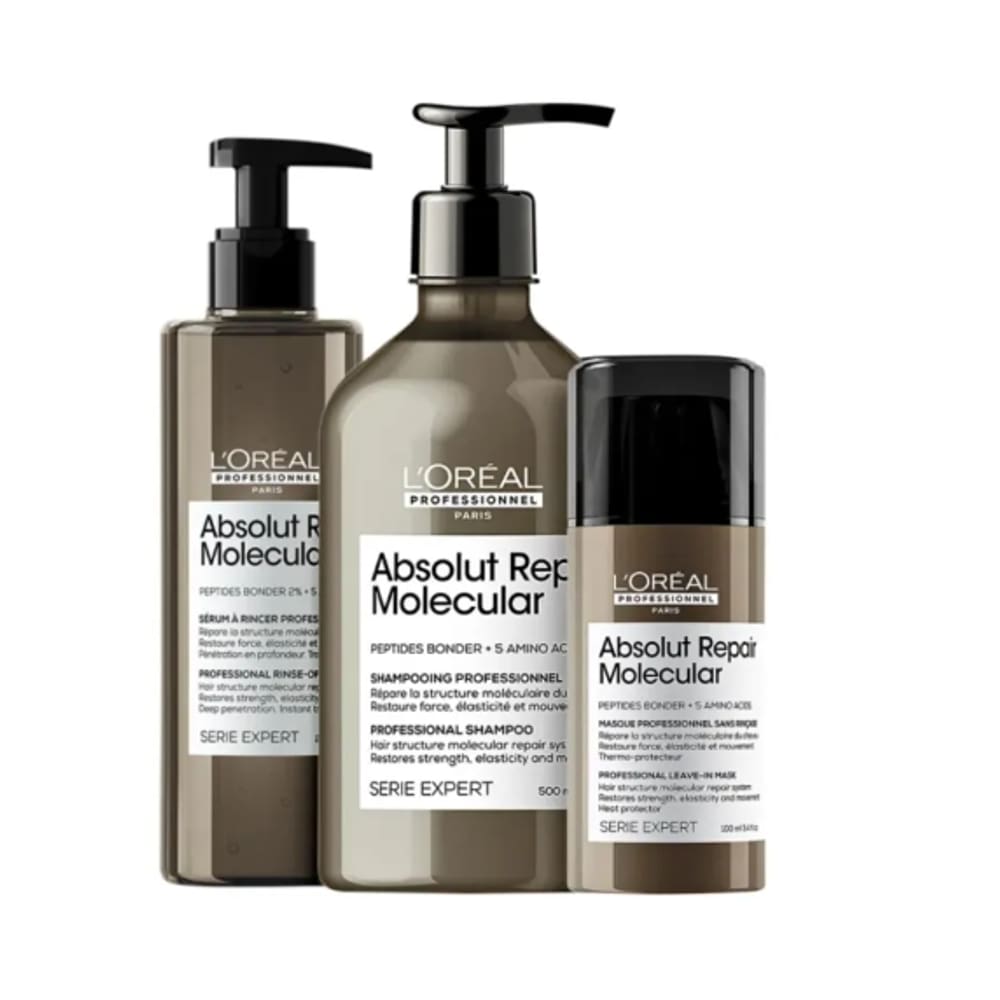 Kit L´Oréal Absolut Repair Molecular Sh 500ml + Leave-in 100ml + Sérum 250ml