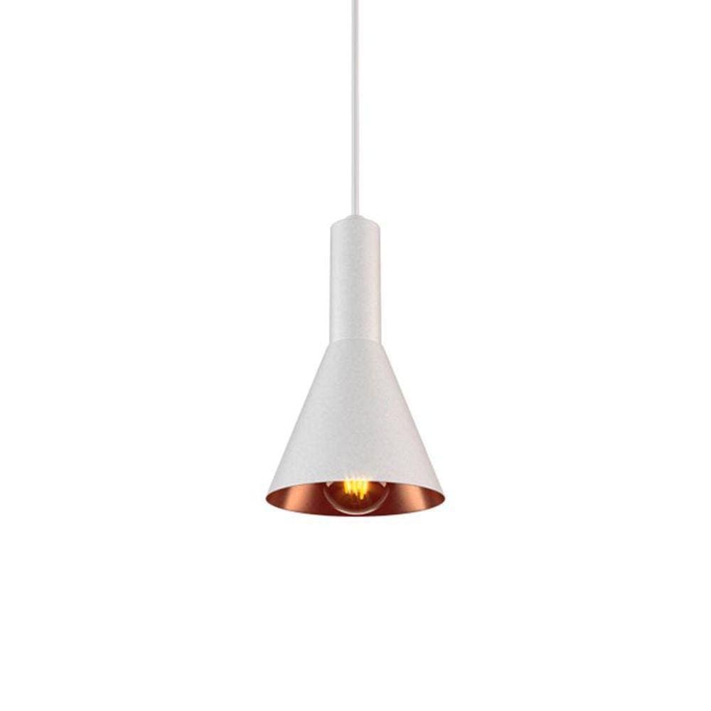 Lustre Pendente Orluce Provetta OR1394 Branco e Bronze E27