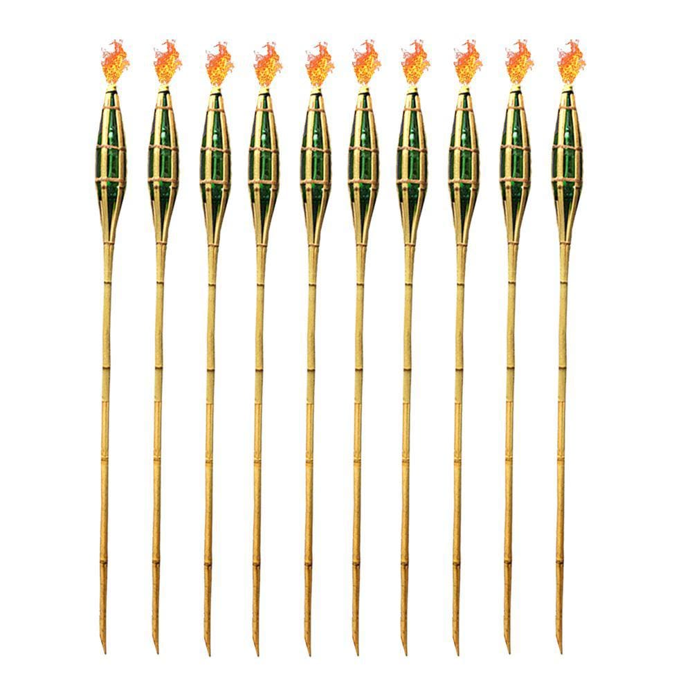Kit 10 Tochas De Bambu Iluminação Decoração Tocha Luau