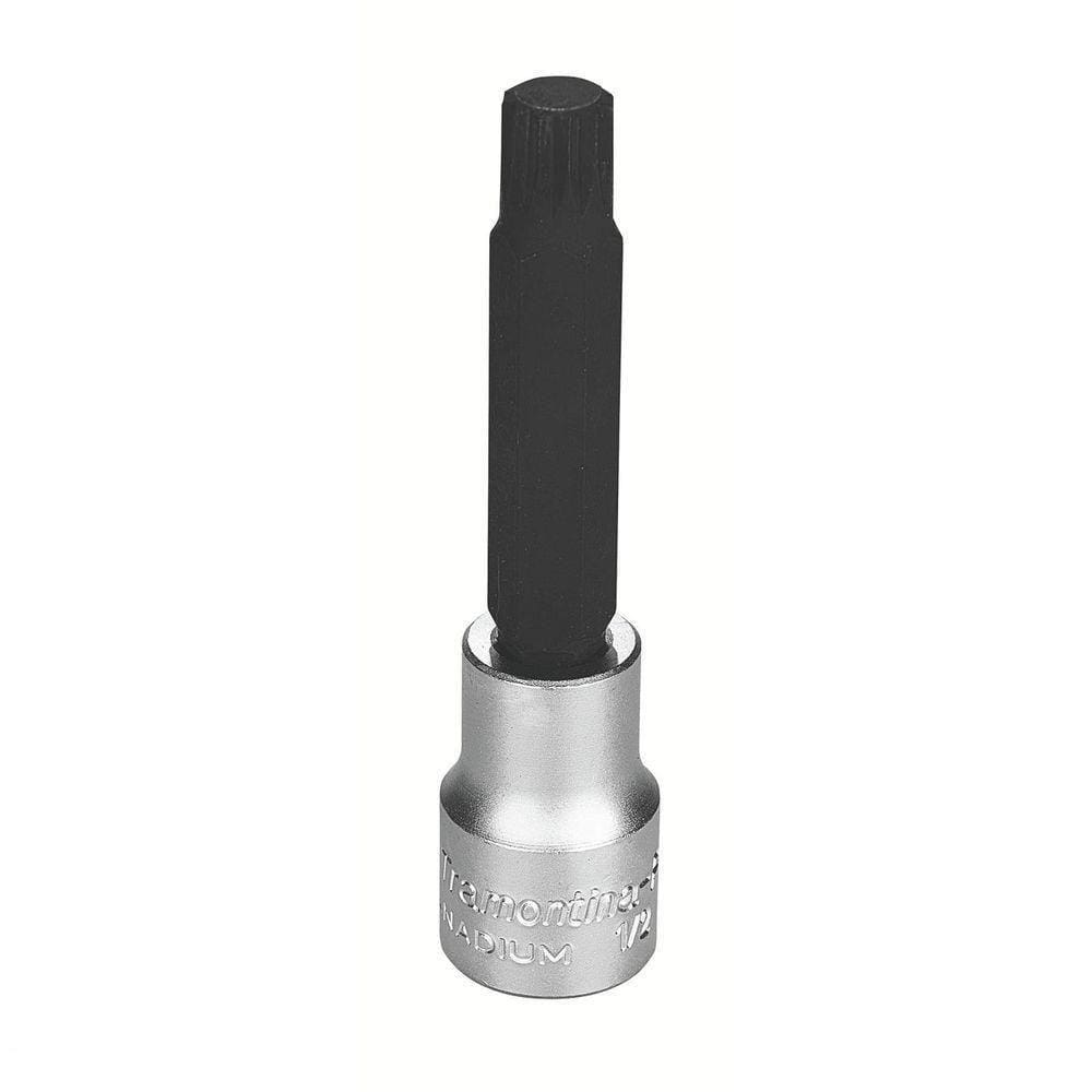 Soquete Longo Em Aço Cromo Vanádio Ponta Multidentada 12 Mm - Encaixe 1/2" Tramontina