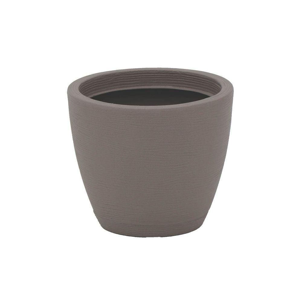 Vaso Com Prato Tramontina Asteca 24 Cm Em Polietileno Concreto Tramontina