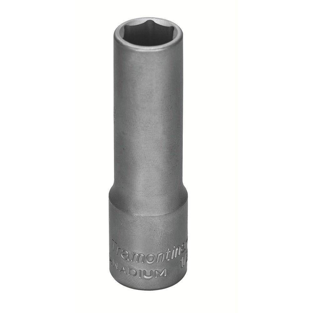 Soquete Sextavado Longo Em Aço Cromo Vanádio 3/8” - Encaixe 1/2” Tramontina Pro Tramontina