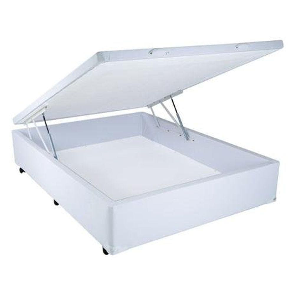 Cama Box Baú Casal Branco Sintetico 138x188x39