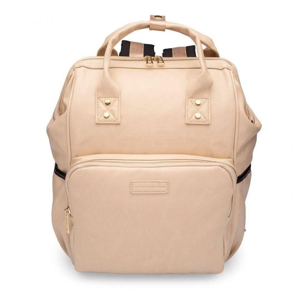 Mochila Laptop Frame Creme E Dourado