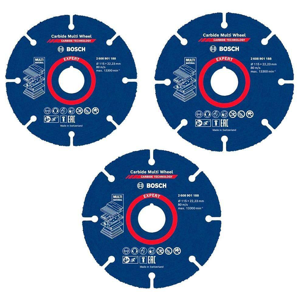 Disco de Serra Expert 125 MM Multi Material Carbide Multi Whell 3 Unidades BOSCH