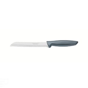 Faca Para Pão Tramontina Plenus Com Lâmina Em Aço Inox E Cabo De Polipropileno Cinza 7" Tramontina