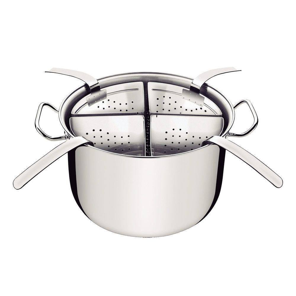Cozi-pasta Tramontina Professional Em Aço Inox Com 4 Divisórias 30 Cm 13,5 L Tramontina