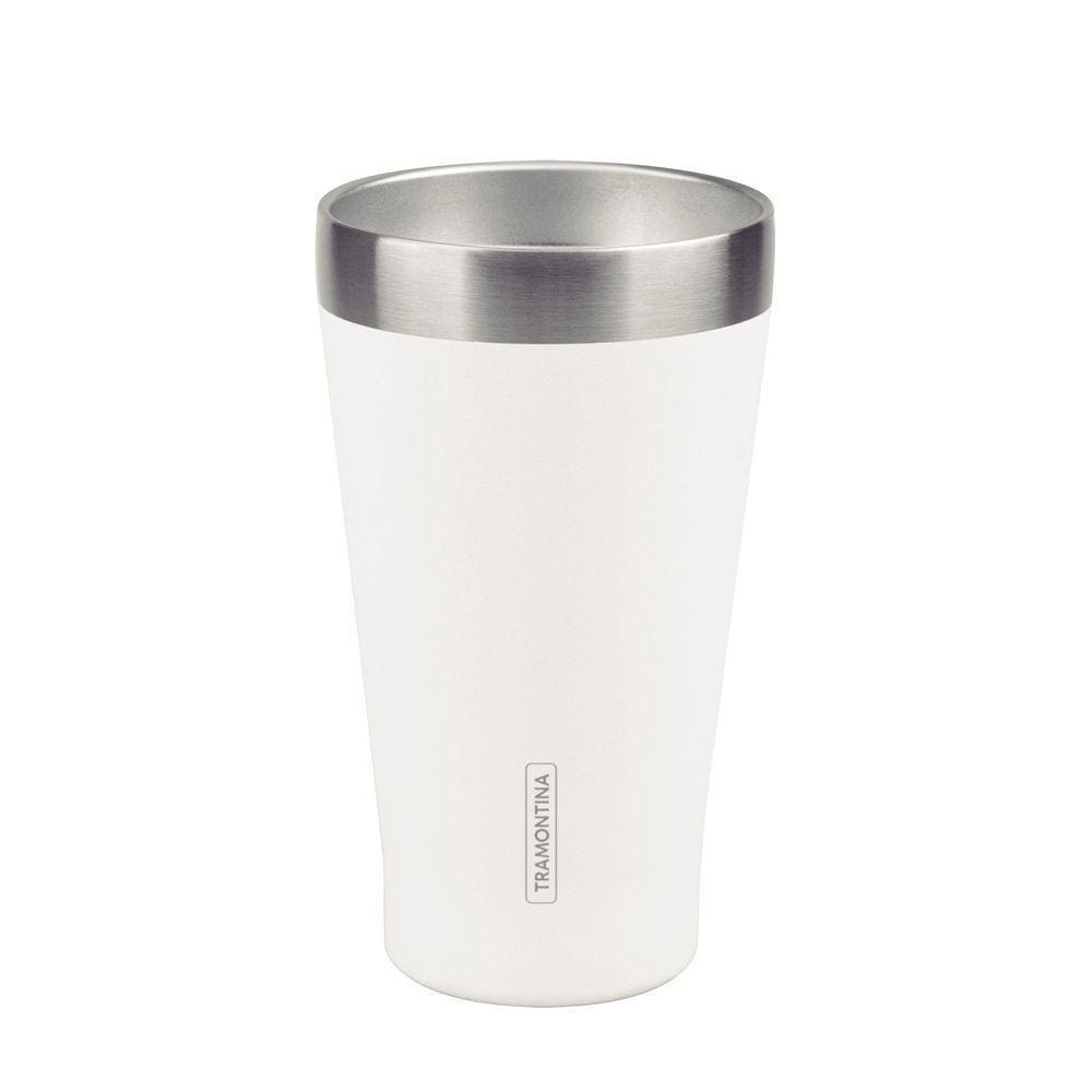 Copo Térmico Tramontina Exata Em Aço Inox Branco Sem Tampa 550 Ml Tramontina
