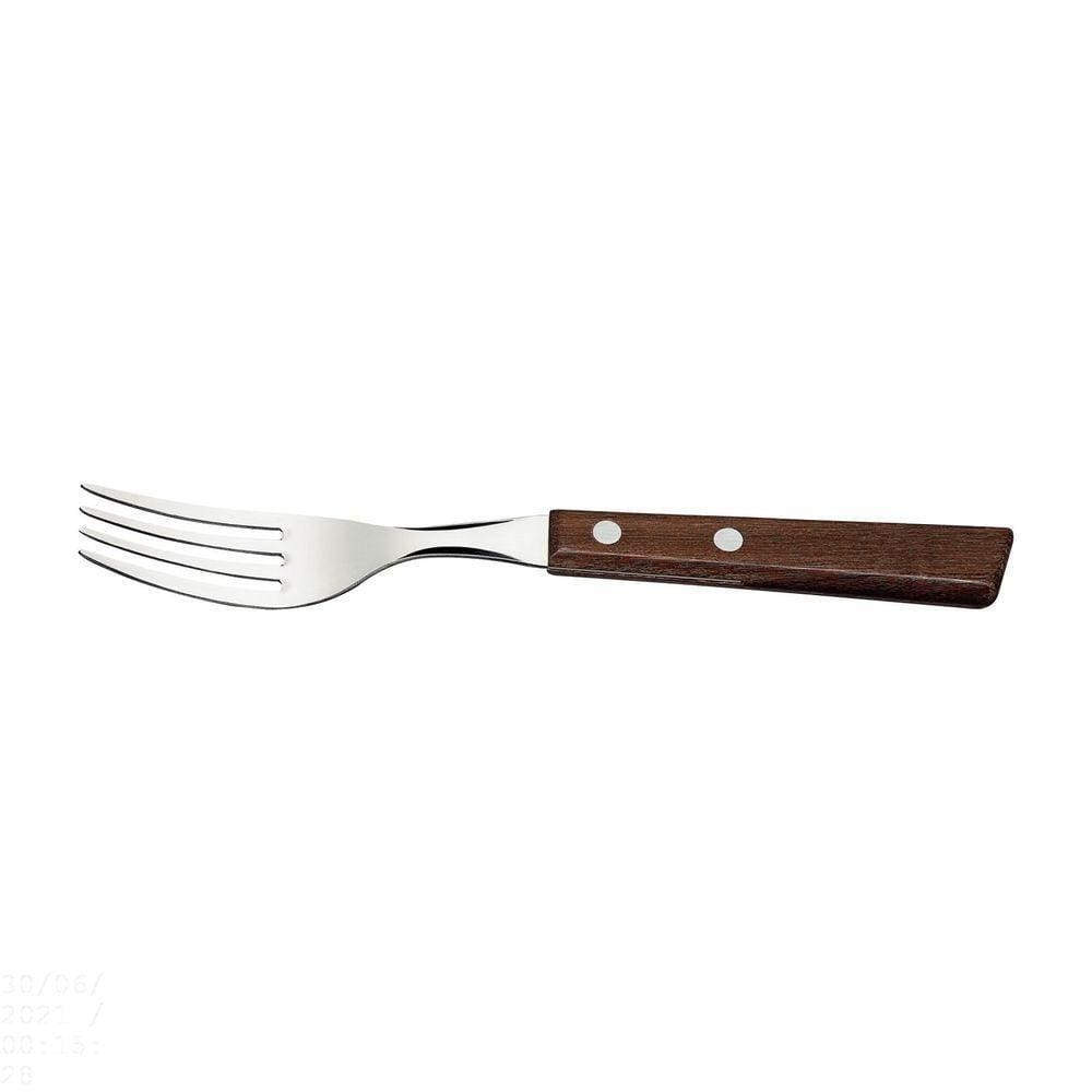 Garfo De Mesa Tradicional Tramontina Em Aço Inox E Cabo Em Madeira Tramontina