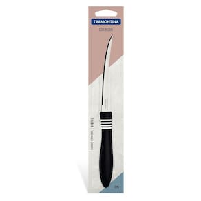 Faca Para Tomate Tramontina Cor & Cor Em Aço Inox E Cabo Preto 5" Tramontina