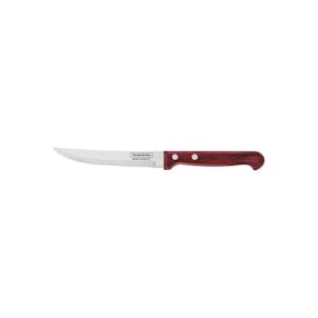 Faca Para Churrasco E Frutas Polywood Com Lâmina Em Aço Inox E Cabo De Madeira Vermelho 5