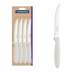 Conjunto De Facas Para Churrasco Tramontina Ipanema Em Aço Inox E Cabo Branco 12 Peças Tramontina