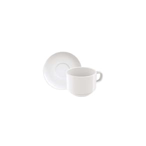 Conjunto Xícara E Pires De Chá Tramontina Paola Em Porcelana, 240ml Tramontina