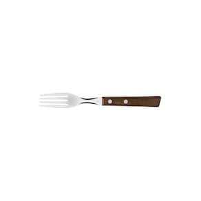 Conjunto De Garfos De Mesa Tradicional Com Lâminas Em Aço Inox E Cabos De Madeira Natural