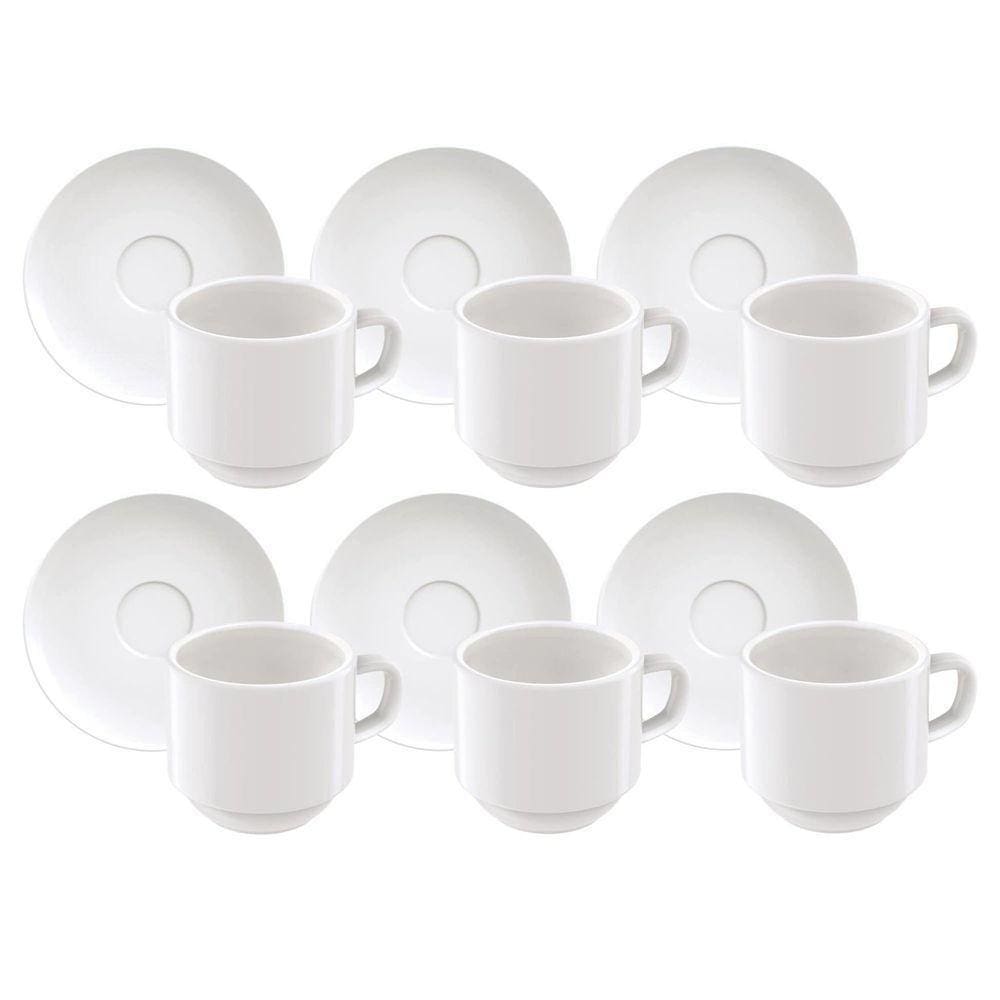 Kit Xícaras De Café Tramontina Paola Em Porcelana 100 Ml 12 Peças Tramontina