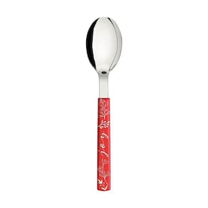 Colher De Mesa Casa Natal Com Lâmina De Aço Inox E Cabo De Polipropileno Vermelho