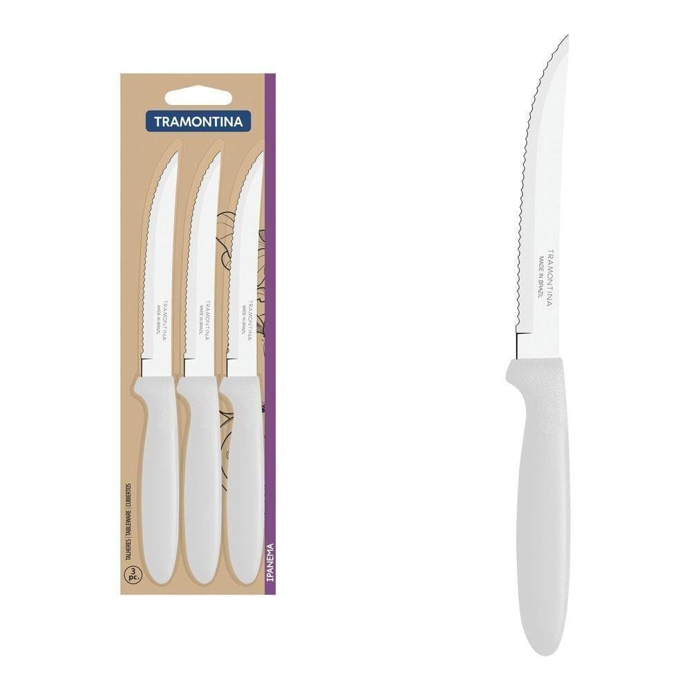 Conjunto De Facas Para Churrasco Ipanema Com Lâminas Em Aço Inox E Cabos De Polipropileno
