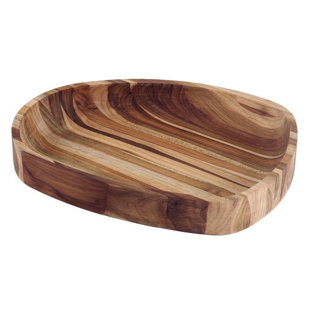 Gamela Organica Churrasco Em Madeira Teca Fsc Com Acabamento Em óleo Mineral 37x29,8 Cm