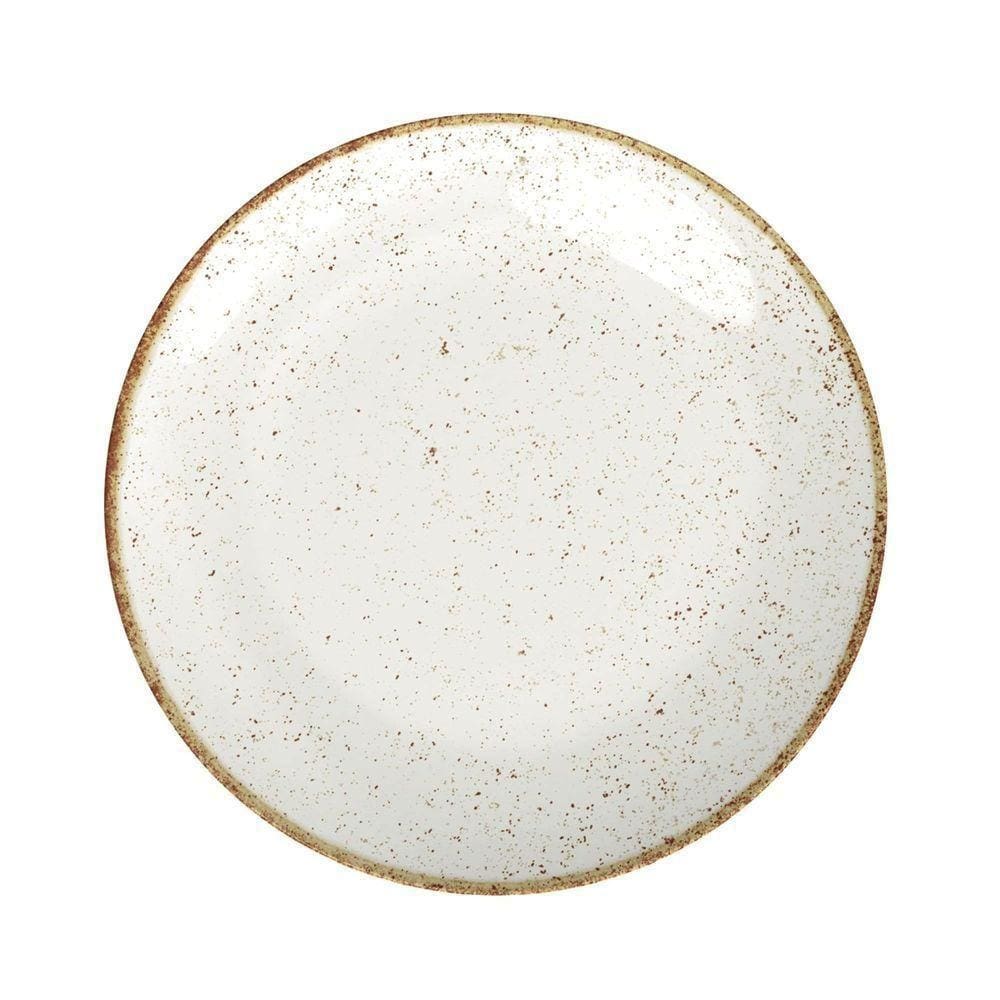 Prato Raso Tramontina Rústico Marrom Em Porcelana Decorada 28 Cm Tramontina