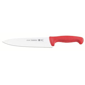 Faca Para Carne 10" Tramontina Profissional Em Aço Inox E Cabo Vermelho Tramontina
