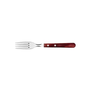 Garfo Jumbo Tramontina Com Lâmina Em Aço Inox E Cabo Em Madeira Polywood Vermelho Tramontina