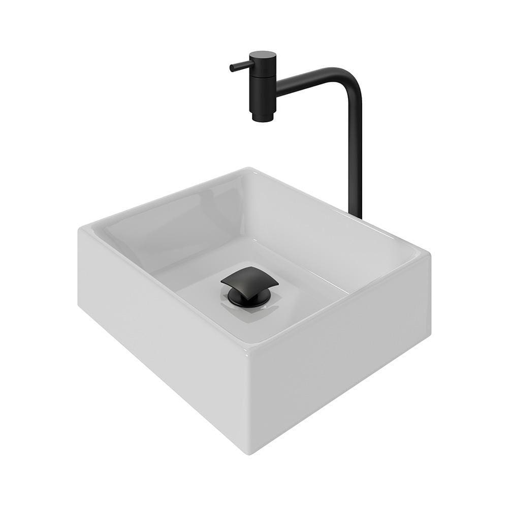 Kit Cuba Tulipa com Torneira Inox Black Valvula Click Black