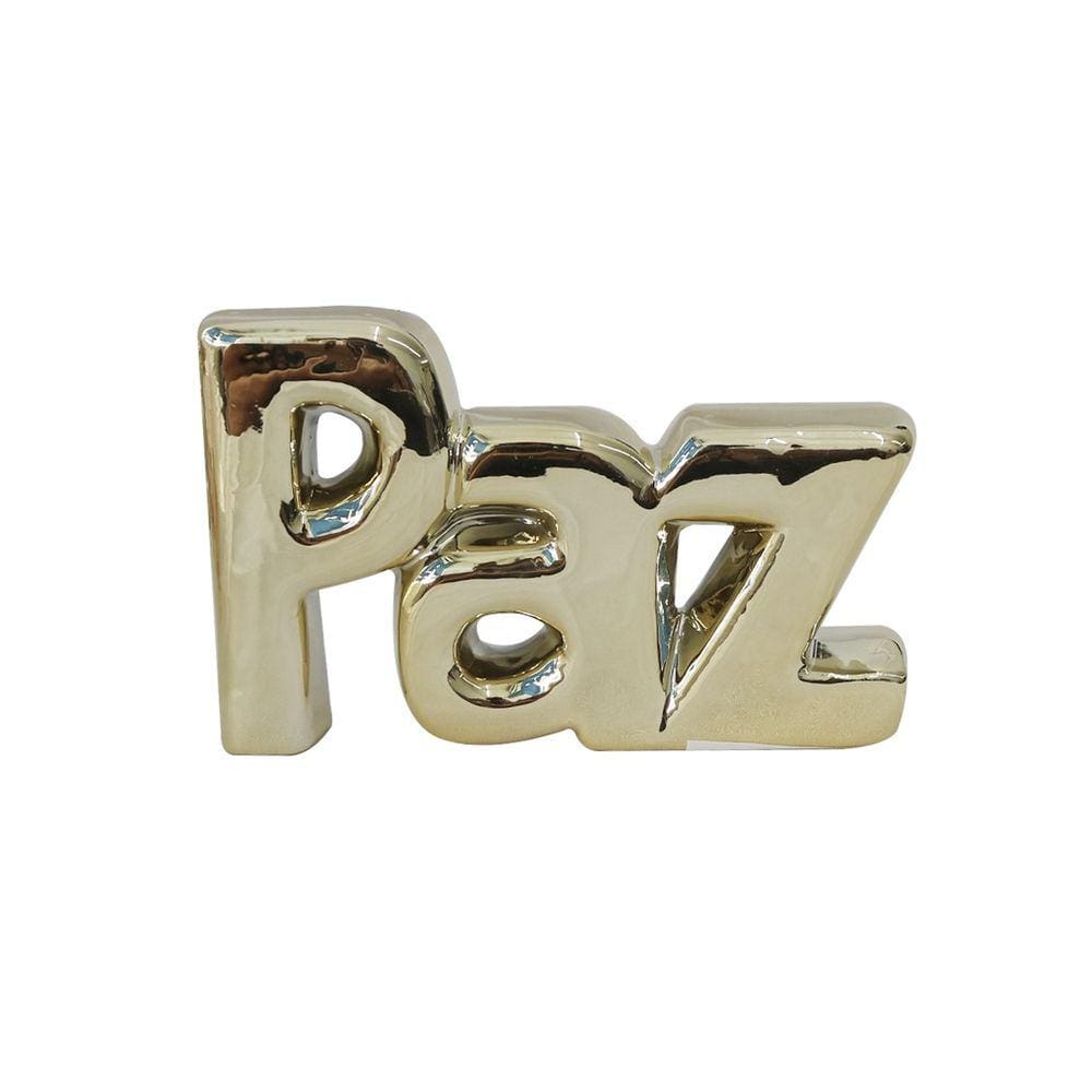 Enfeite Decorativo De Cerâmica Palavra Paz