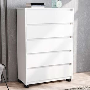 Cômoda Coimbra 5 Gavetas Branca - Politorno Móveis