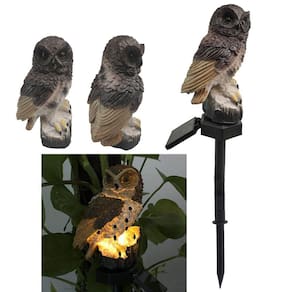 Coruja Luminaria Solar Led Iluminaçao Teto Decoraçao Jardim Quintal Varanda Teto Escultura Aves
